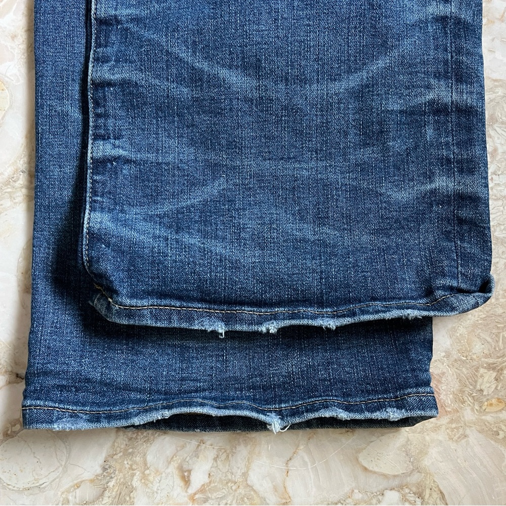 American Eagle distressed blue Jean Original Straight Extreme Flex EUC 32 x 36 - Picture 6 of 13